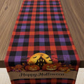 Halloween Checkered Table Runner with Spooky Design - Fall Kitchen Decor - Halloween Party Favors - Variation: Halloween Plaid