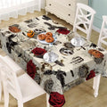 Halloween Vintage Gothic Rectangular Tablecloth 60x84 in Retro Rose - Livcoz