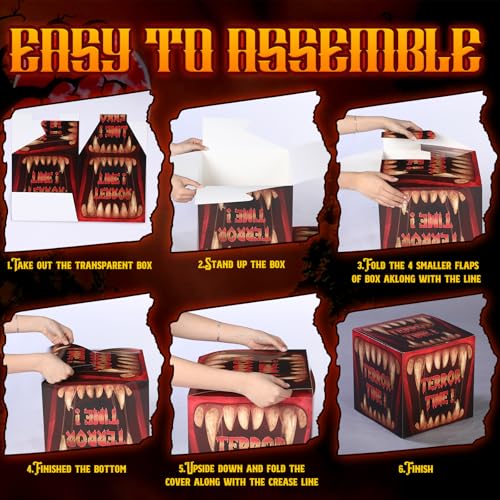 Halloween Carnival Creepy Gift Boxes - Set of 6, Horror Circus Party Decorations - Carnival Variation