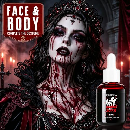 Halloween Fake Blood Dripping Liquid - Realistic & Washable, Dark Color, 1.69oz