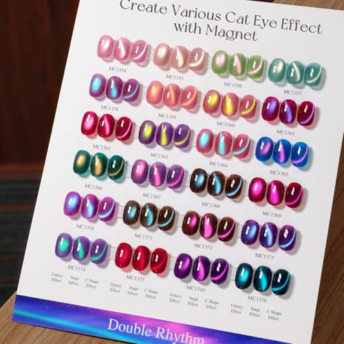 Ethereal Aurora Cat Eye Gel Nail Polish Set - 28Pcs, Same Color & Bottle, DIY Manicure
