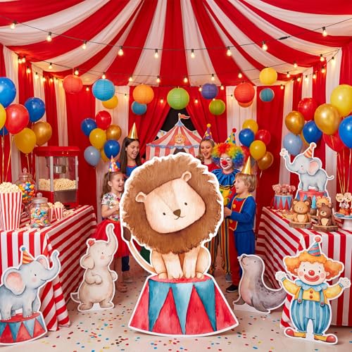 Halloween Circus Theme Party Decoration - Lion Standup Cutout, 35.4 Inch