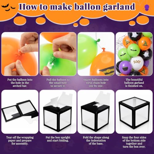 Halloween Baby Shower Balloon Box Set with Party Decorations - Black & Cute Variation