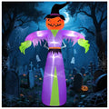 12FT Giant Halloween Inflatable Pumpkin Ghost with LED Lights - Outdoor Yard Decorations