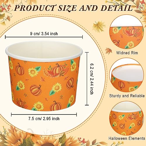 180 Pack Disposable Thanksgiving Snack Cups - Elegant Pumpkin & Skeleton Designs