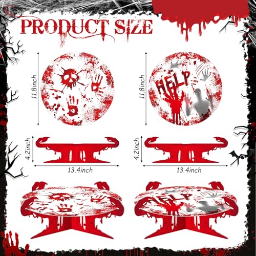 Halloween Bloody Cupcake Stand Party Decorations - Bloody Handprint Dessert Display