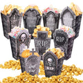 Halloween Tombstone Popcorn Boxes - 90 Pcs, 9 Styles, Spooky Party Decor
