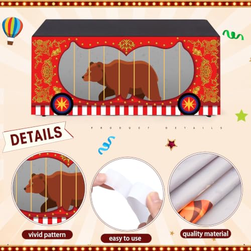 Carnival Circus Party Table Skirt Set - Jungle Animals, 6ft x 30in, 3 Pack