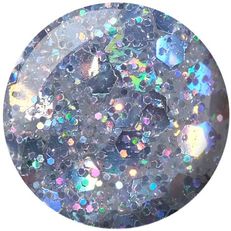 DND Gel Nail Polish Duo Snow Way! Iridescent Silver Glitter Set - 0.5 Fl Oz