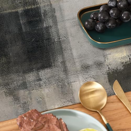 Black Grey Watercolor Table Runner - 13" x 36" Seasonal Home Decor