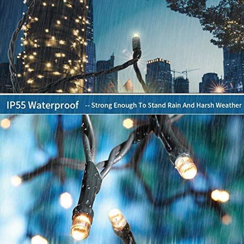 Warm White 300 LED Christmas String Lights 108ft with 8 Modes & End-to-End Connectable