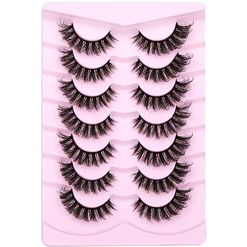 Wispy Cat Eye Mink Lashes - 15mm Natural Look False Eyelashes - E - Wispy