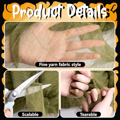 Green Halloween Creepy Cloth - 400x85 Inch Oversize Gauze for Spooky Decorations