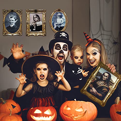 Halloween Indoor Decor 16 Pieces 3D Face-Changing Portraits Haunted Scary Pictures