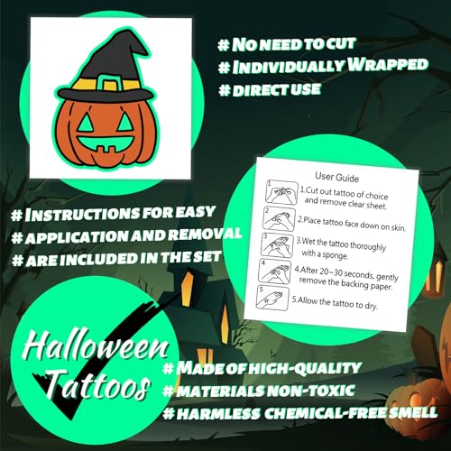 Winthrop 120 Pcs Glow in the Dark Halloween Temporary Tattoos - Halloween Variation