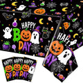 Halloween Tablecloth Set - Cute Ghost Pumpkin Black Cat - 54x108 Inch - 3 Pack