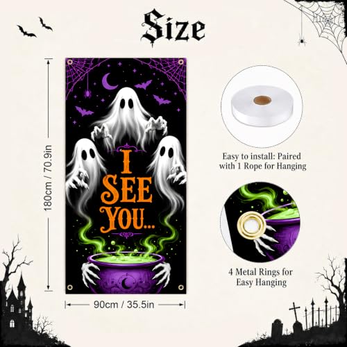 Halloween Door Cover Banner Dancing Skeleton Party Decor - Ghost Variation