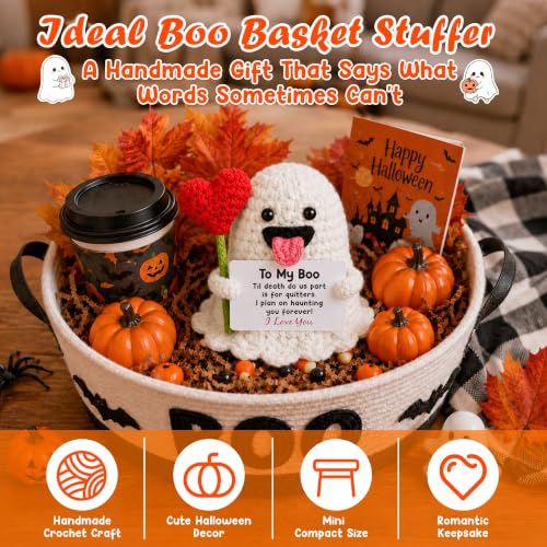 To My Boo Crochet Ghost Romantic Halloween Gift for Couples - Spooky Love Keepsake