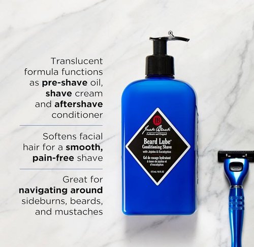 Jack Black Beard Lube Conditioning Shave - Mens Gifts, Beard Conditioner for Men, Beard Softener for Men, Mens Beard Care, Christmas Gifts for Men, Beard Gifts for Him, 3 Fl Oz (3-pack)