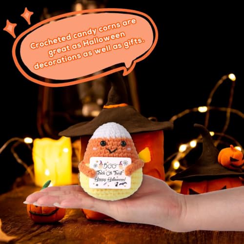 Positive Candy Corn Doll - Halloween Decorative Woolen Knitted Gift