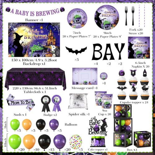 Halloween Baby Shower Decorations 242pcs Set - Gender Reveal Party Supplies