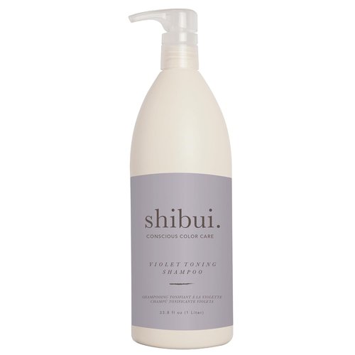 SHIBUI Violet Toning Shampoo - Neutralizes Brassiness with Acai Oil & Hibiscus for Blonde & Silver Hair
