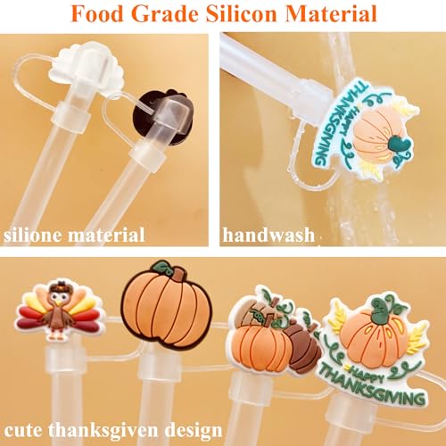 Fall Straw Toppers for Stanley Cup - Thanksgiving Autumn Straw Covers 10mm - Fall Straw Cover