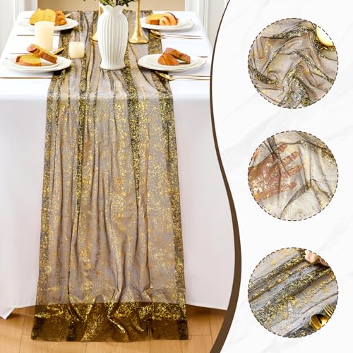 Black 10FT Shimmering Gauze Table Runner for Wedding & Party Decor - Variation of THIS listing