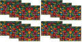 Mexican Cinco De Mayo Placemats Set of 6 - 12 x 18 Inch Rectangular Black