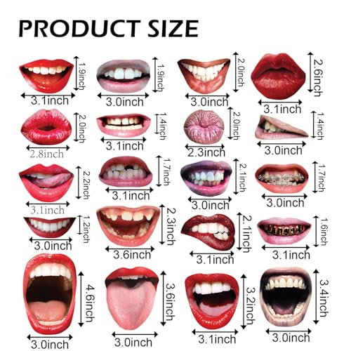 Funny Lips Photo Booth Props Set - 40 Pieces with Sticks for Parties & Events - Variation of Funny Lips Props-40pcs / One Size