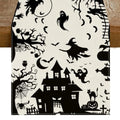 Halloween Table Runner 13x72 Inch Spooky Black Linen Decor for Home
