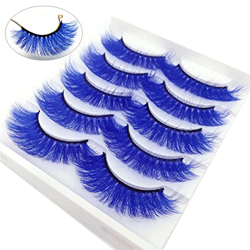 Colorful Blue False Eyelashes for Makeup & Costume - Dark Blue (MQ304-Dark Blue)