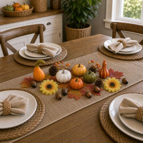 Artificial Pumpkin Decor Set 87PCS Fall Decorations for Halloween Thanksgiving