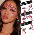 Valentine's Day Face & Body Glitter Stickers with Rhinestones - 3-Pack