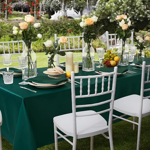 Blackish Green Satin Table Cover 60x102 Inches - Pack of 6, Rectangular