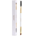 Docolor Eyebrow Brush Duo - Professional Angled Brush & Spoolie for Perfectly Shaped Brows | White