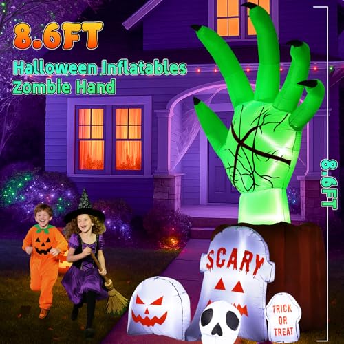 Garma 8.6 FT Halloween Inflatable Zombie Hand Yard Decor - Variation of Zombie Hand Tombs