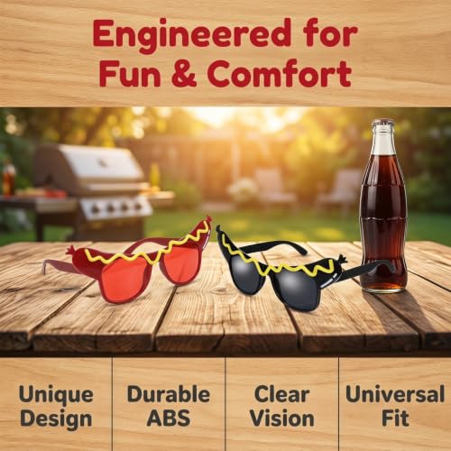 Funny Hot Dog Sunglasses Party Props - 6 Pack Novelty Costume Glasses