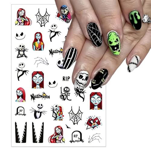Halloween Skeleton Spider Web Nail Stickers - Hallowen Style 13