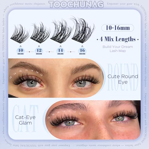 Manga Fluffy Eyelash Clusters - 10-16mm Wispy D Curl Fake Mink Lashes - DIY Natural & Glam Looks