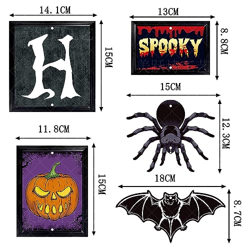Halloween Hanging Banner Garland Set - Spiders, Skulls, Pumpkins, Bats, 9 Strings DIY Decorations