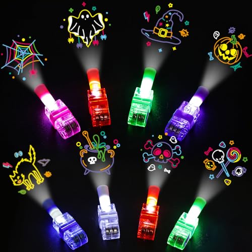 Halloween Finger Lights Set - 24 LED Glow-in-the-Dark Party Favors & Decorations