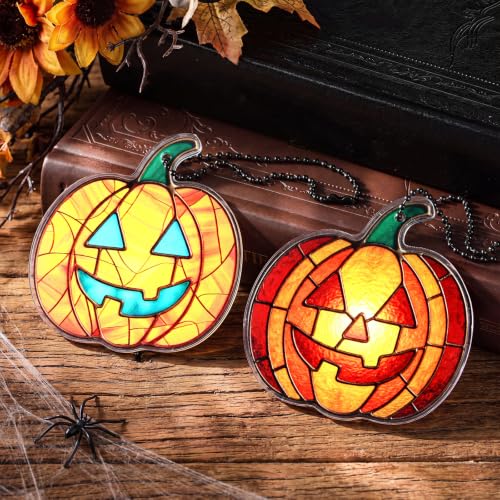 18 Pcs Halloween Pumpkin Ornaments Set - Jack on Lantern Autumn Decor, Orange, 3.15 Inches