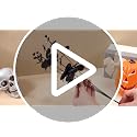 Halloween Table Centerpiece Decorations Set with Black Pumpkins & Eucalyptus - 2 Pieces