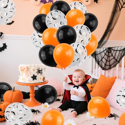 Halloween First Birthday Banner & Ghost Cake Topper Set - Spooky Party Decorations