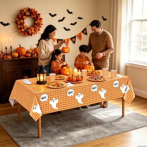 Halloween Ghost Boo Tableware Set for 24 Guests - Disposable Party Supplies