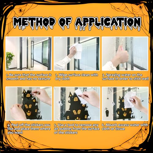 Halloween Window Clings - Ghost Bat Pumpkin Skeleton Decor - Ghost Variation