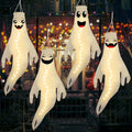 Warm Light Halloween Ghost Windsocks Set - 4 Cute 43 Inch Outdoor Decorations