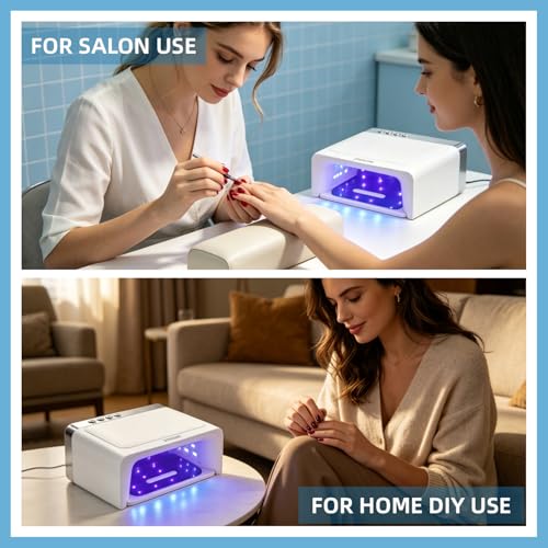 LED Nail Curing Lamp with Arm Rest and Detachable Tray, 4 Timer Modes