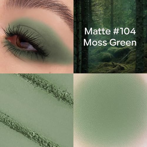KYDA Moss Green Matte Eyeshadow Single - Crease-Proof, High Pigment, Lightweight #104